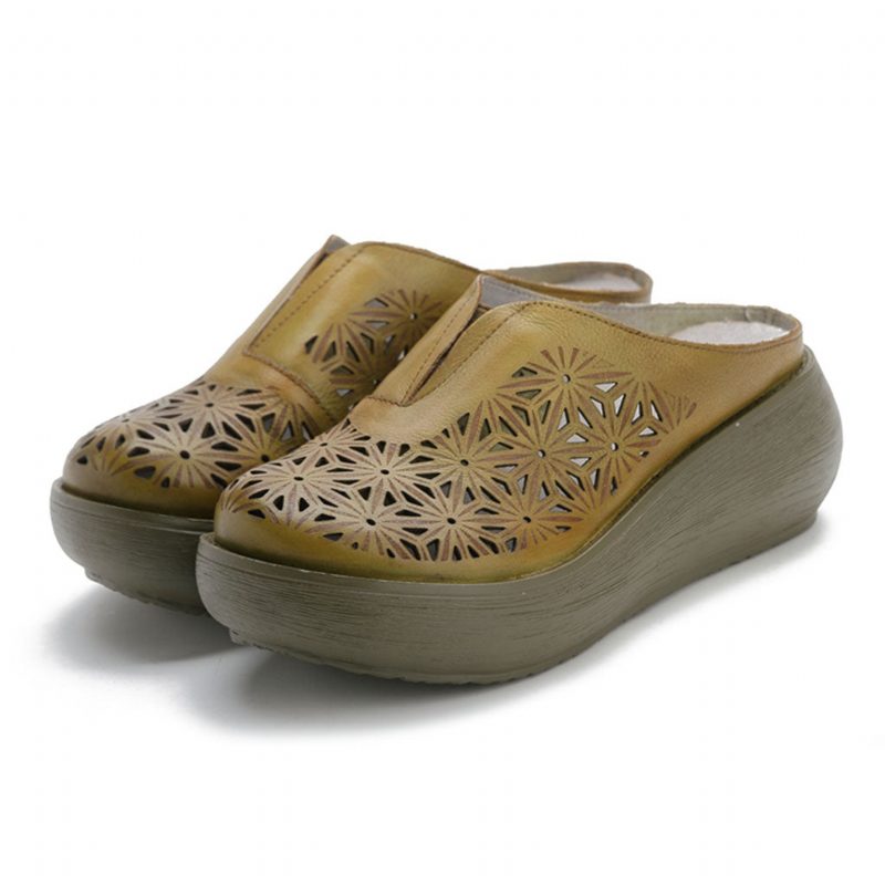 Zomer Retro Hollow Vakantie Wedge Slippers