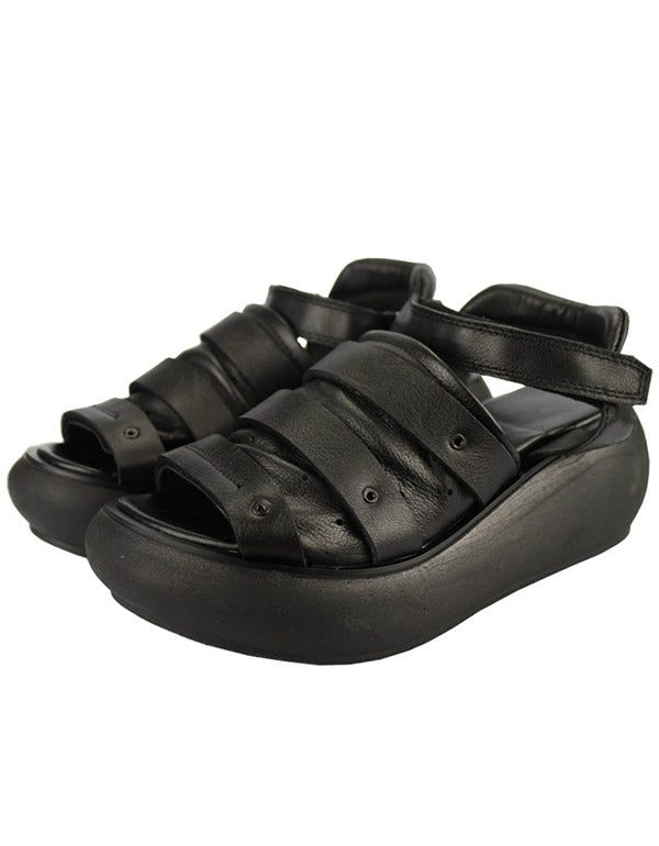 Zomer Retro Leren Platform Sandalen