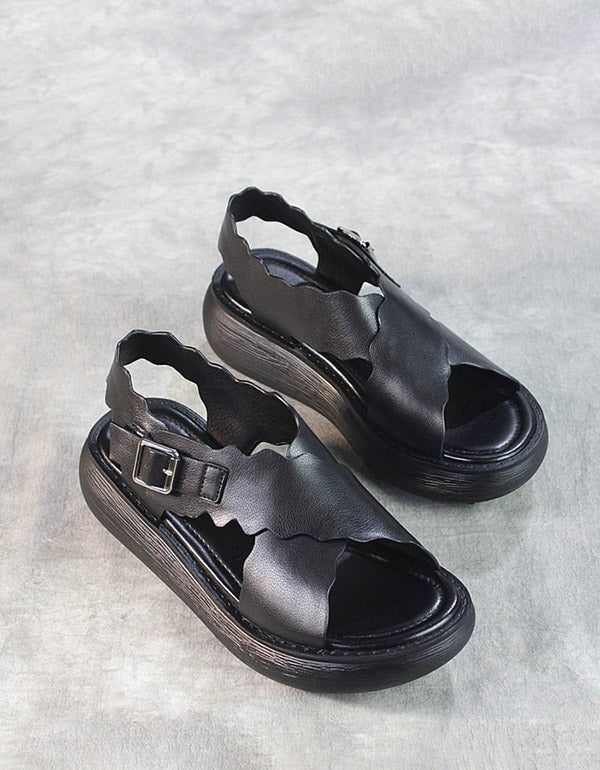 Zomer Retro Plateausandalen Met Gekruiste Bandjes