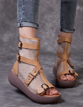 Zomer Sandalen Met Open Neus En Half Bad Mesh Met Bandjes