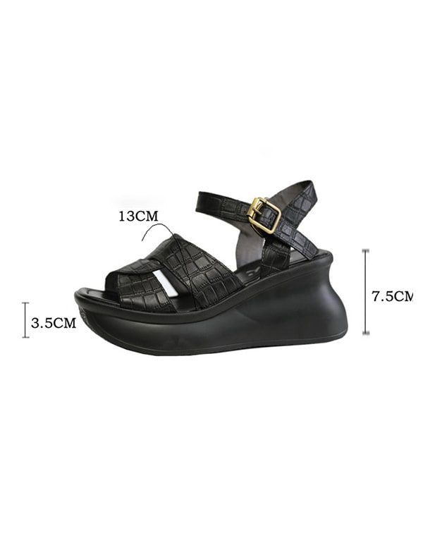 Zomer Verstelbare Retro Wedge Sandalen