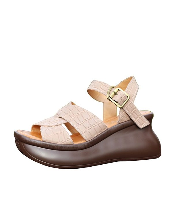 Zomer Verstelbare Retro Wedge Sandalen