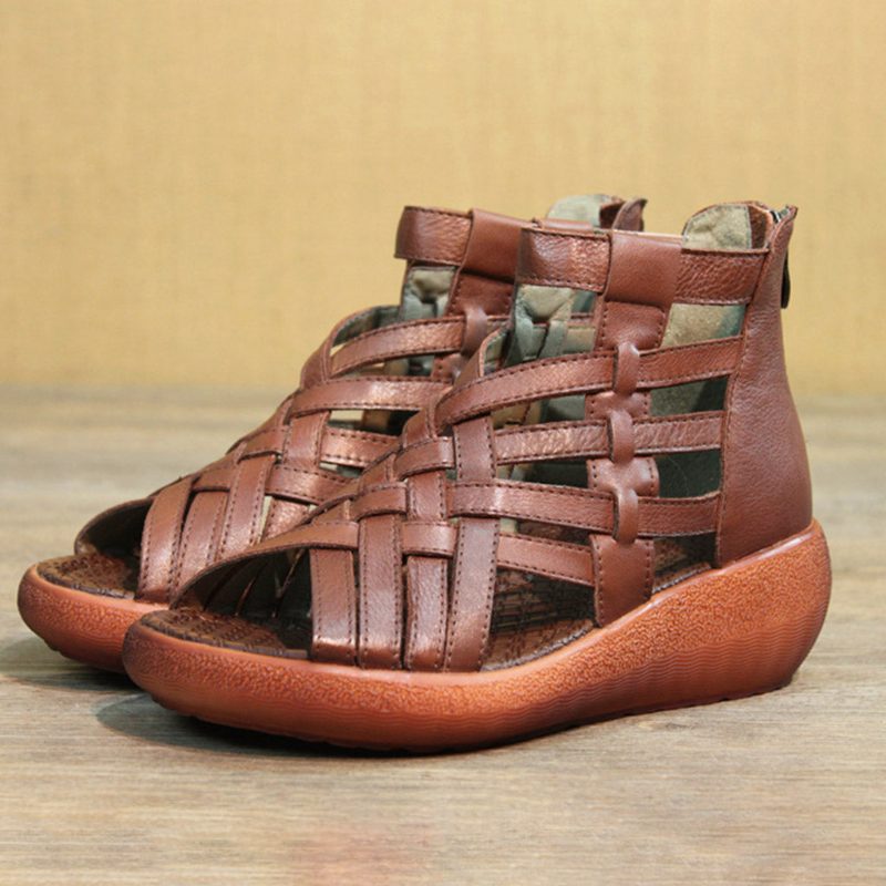 Zomer Vintage Wedge Woven Sandalen