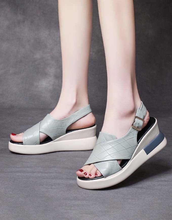 Zomer Voor Cross Band Wedge Sandalen Slingback