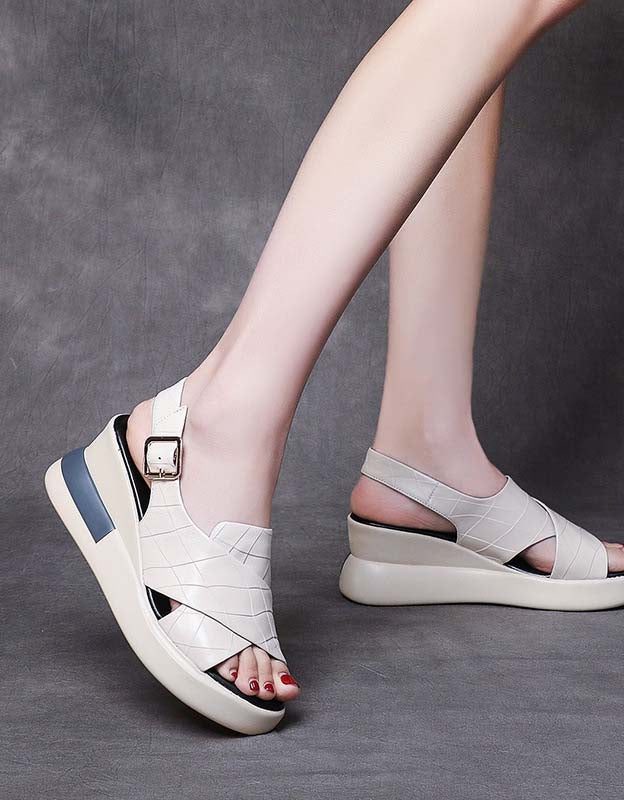 Zomer Voor Cross Band Wedge Sandalen Slingback