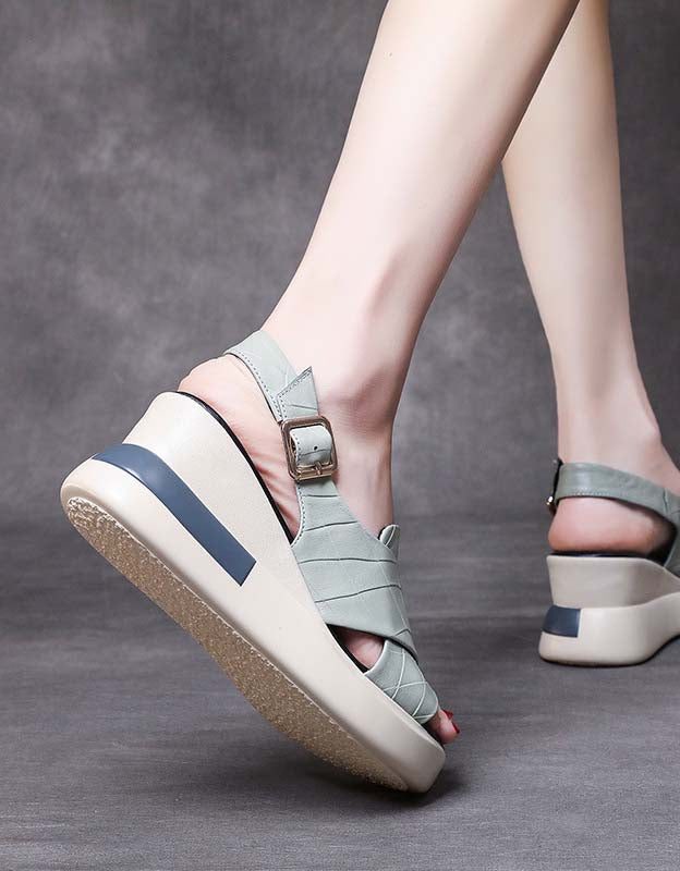 Zomer Voor Cross Band Wedge Sandalen Slingback