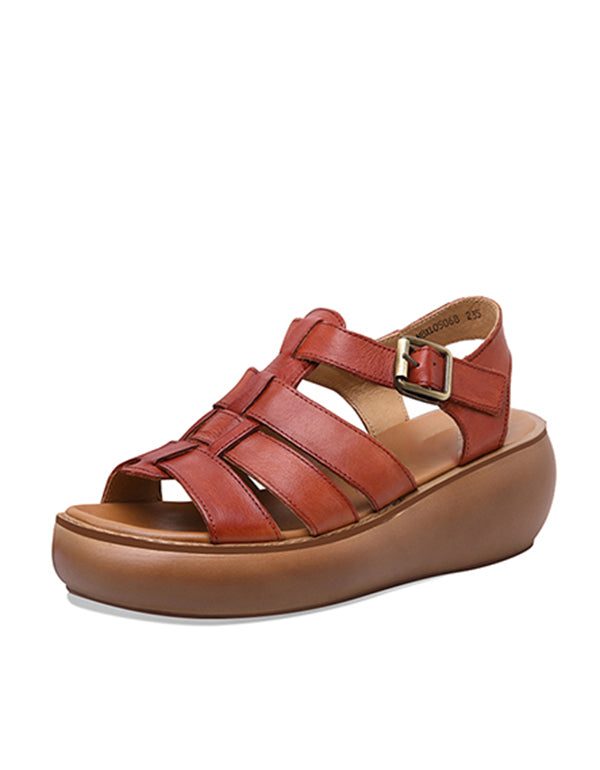 Zomer Wedge Sandalen Retro Handgemaakt Comfortabel