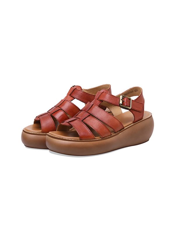 Zomer Wedge Sandalen Retro Handgemaakt Comfortabel