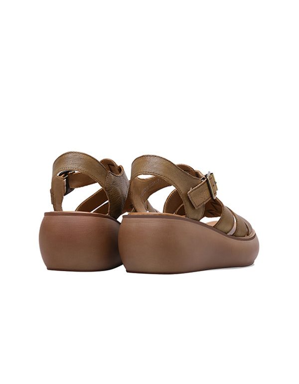 Zomer Wedge Sandalen Retro Handgemaakt Comfortabel