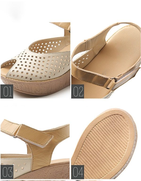 Zomervissen-teen Slingback Wedge Sandalen