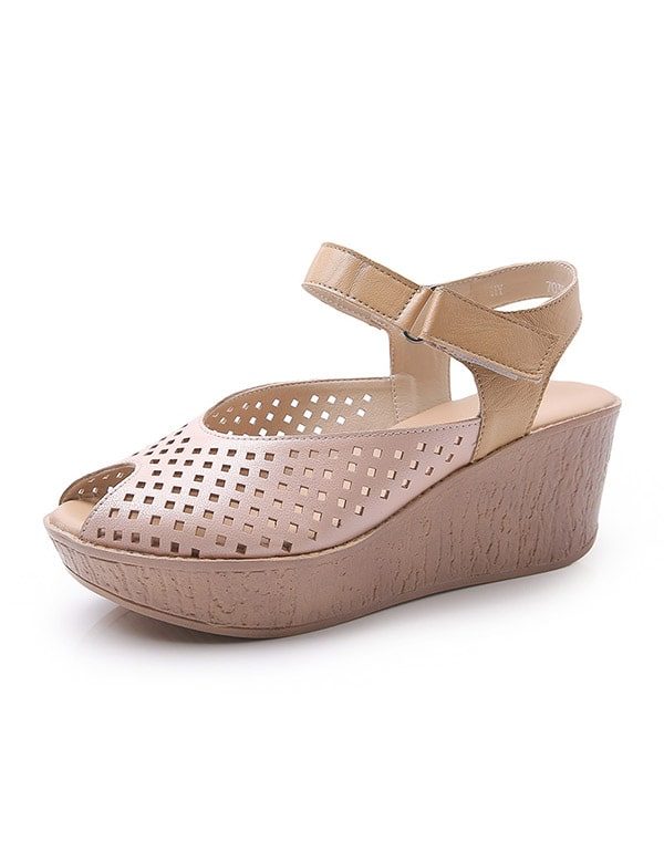 Zomervissen-teen Slingback Wedge Sandalen