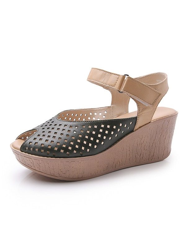 Zomervissen-teen Slingback Wedge Sandalen