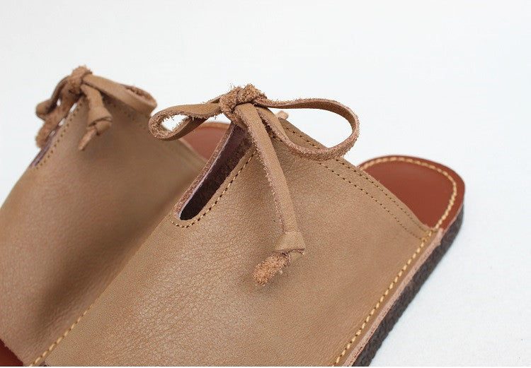 Comfortabele Retro-slippers Van Zacht Leer 35-41