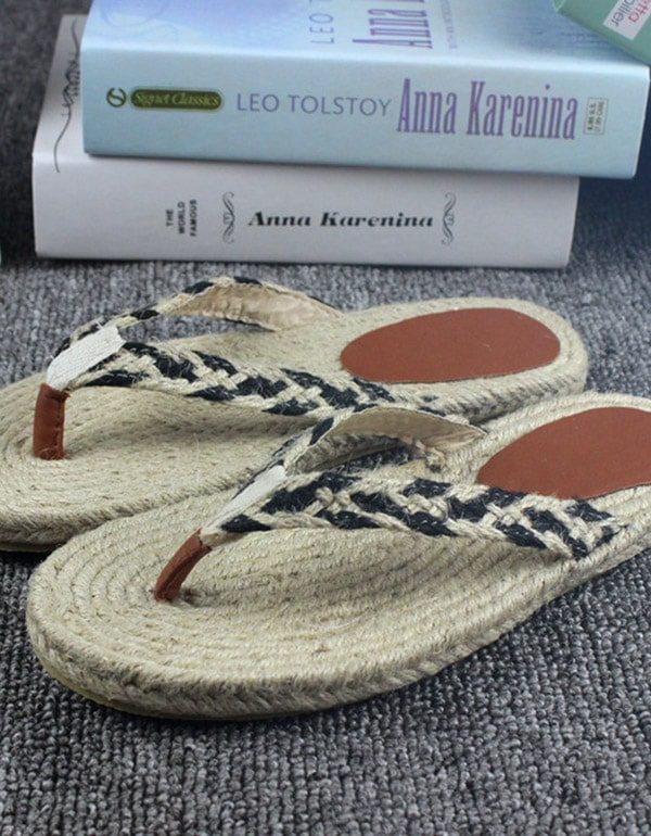 Handgemaakte Geweven Slippers Strand Zomer Slippers