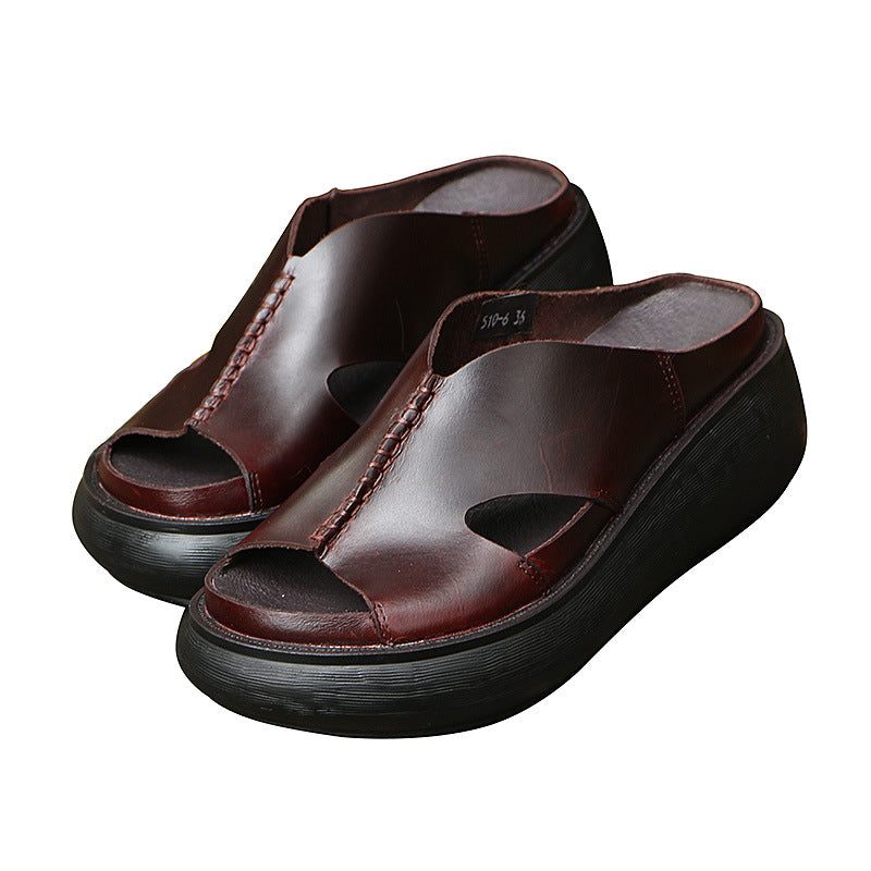 Handgemaakte Retro Zomer Wedge Pantoffels