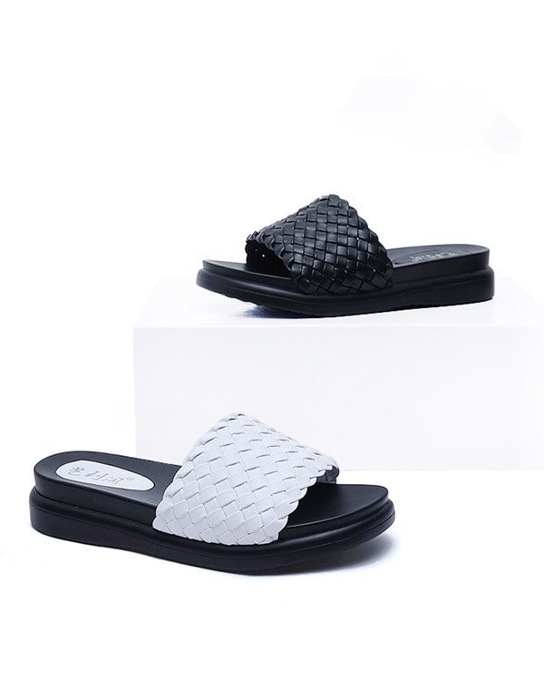 Leren Geweven Antislip Zomerstrandslippers