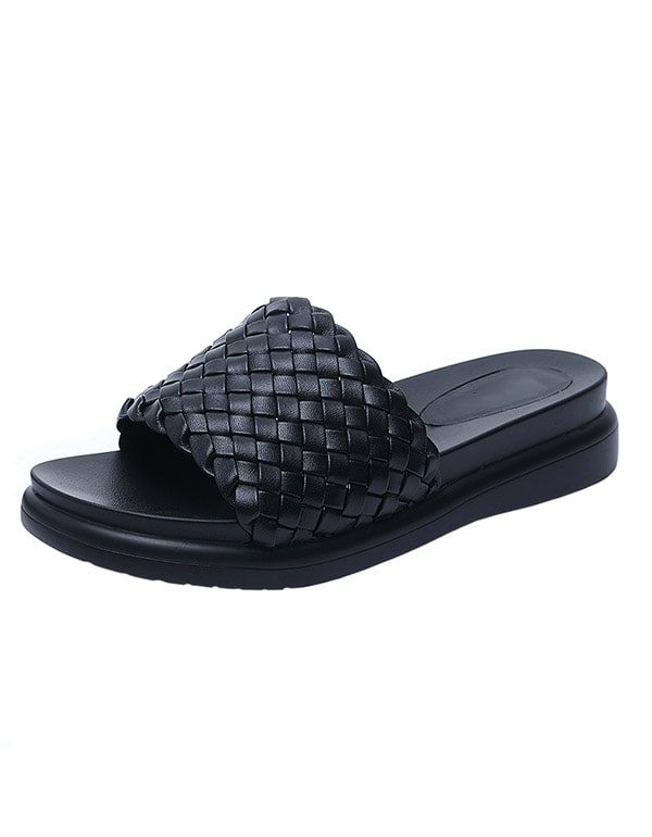 Leren Geweven Antislip Zomerstrandslippers