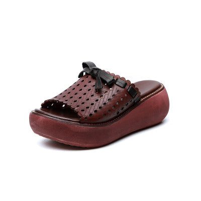 Retro Damespantoffels Met Halfhoge Hak | Cadeau Schoenen