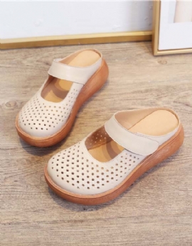 Zomer Hollow Velcro Wedge Slipper