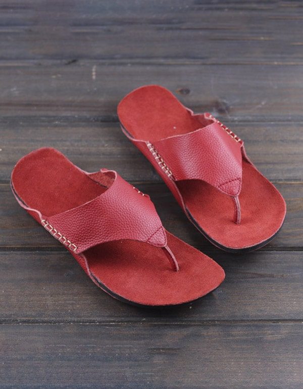 Zomer Lederen Slippers Voor Dames