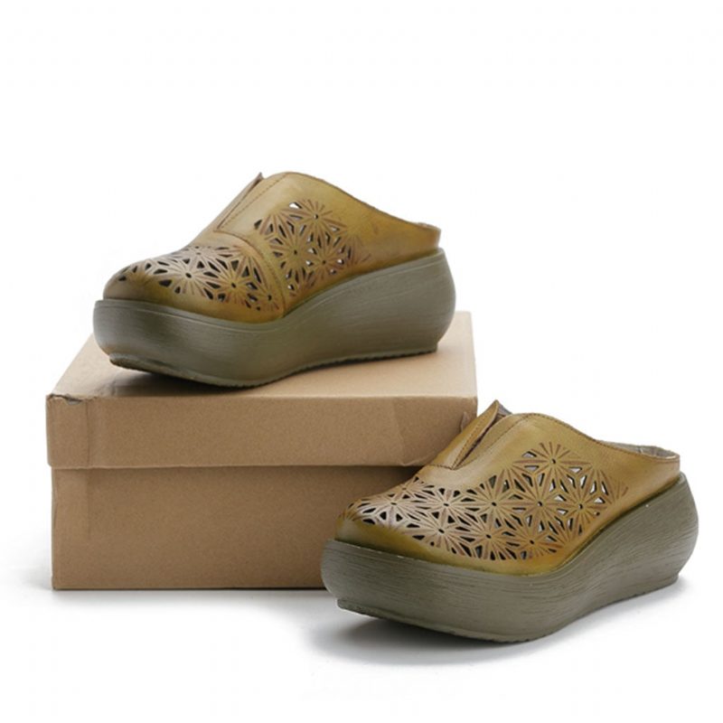 Zomer Retro Hollow Vakantie Wedge Slippers