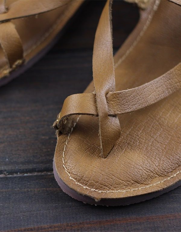 Zomerleren Retro Flip-flop Platte Slippers