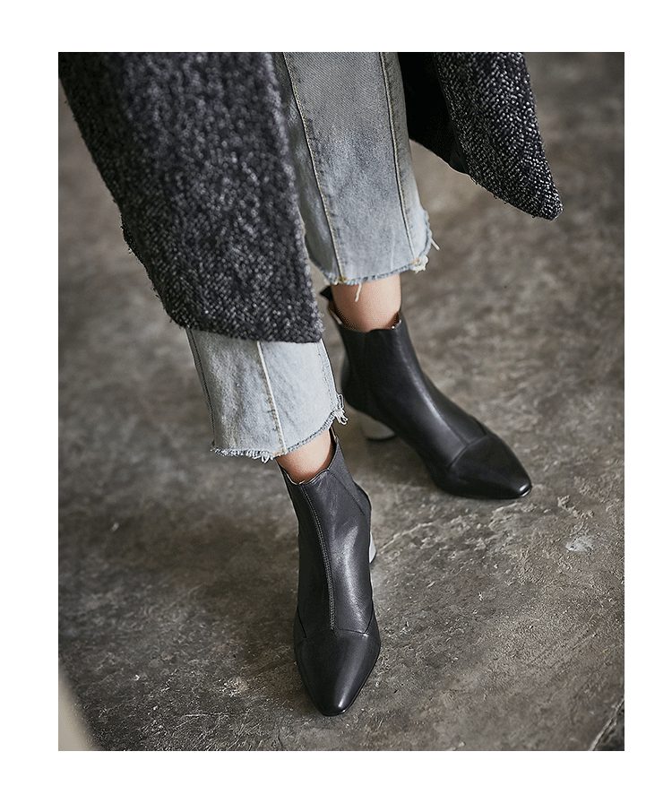 Chelsea Boots Met Dikke Hak En Puntige Hak 35-41