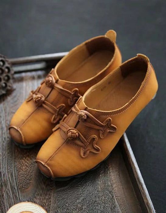 Chinese Retro Platte Schoenen Met Gesp Stijl