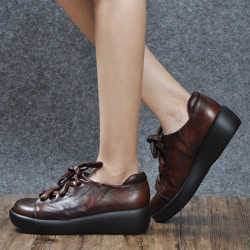 Dames Lente Wedge Handgemaakte Schoenen