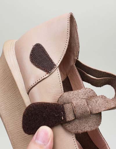 Lente Handgemaakte Enkelband Wedge Schoenen