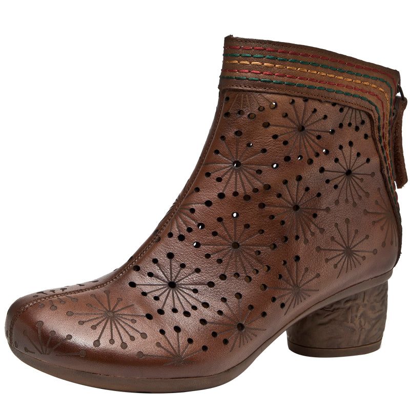 Lente Handgemaakte Hollow Chunky Boots