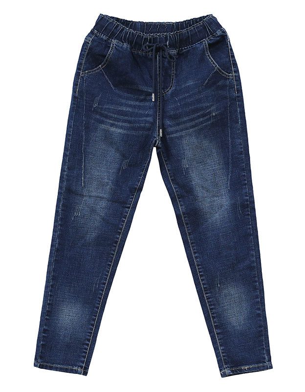 Lente Herfst Elastische Taille Denim Broek 4xl