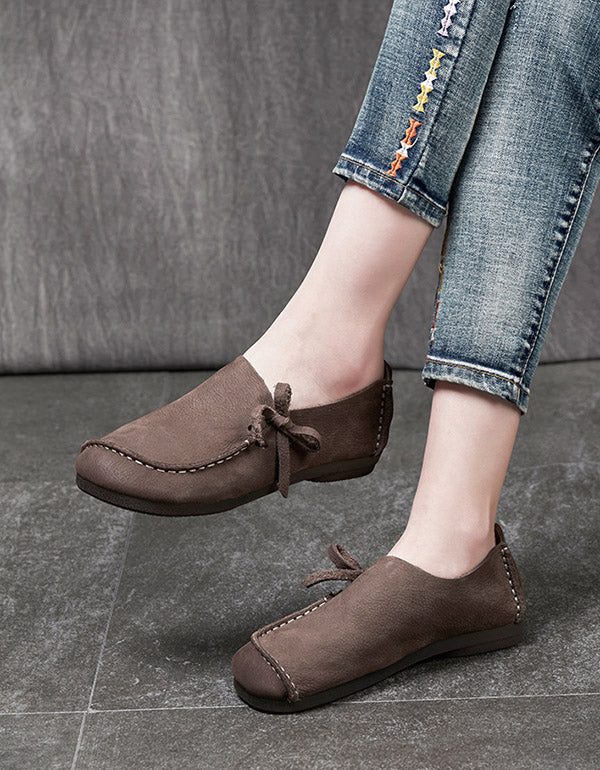 Lente Lederen Zachte Dames Loafers