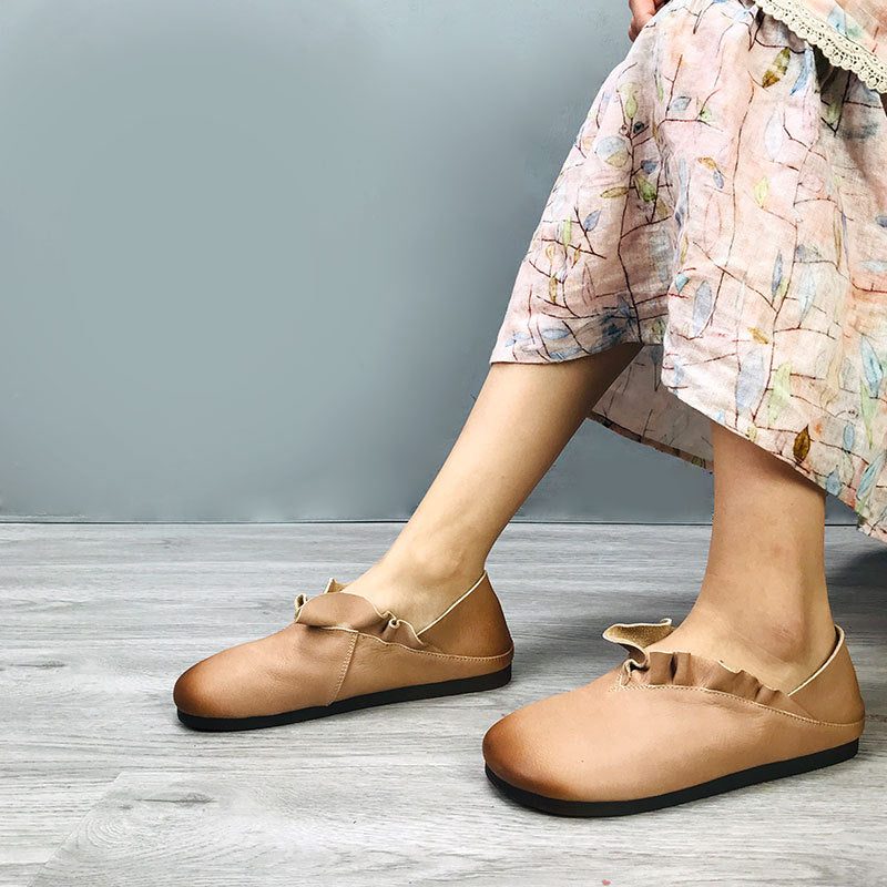 Lente Vintage Comfortabele Dames Platte Schoenen