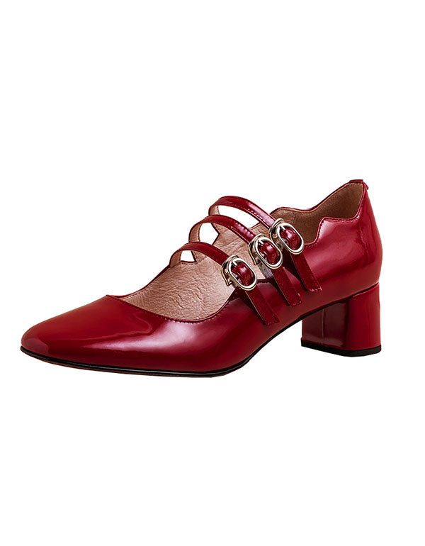 Lente Vintage Mary Jane Schoenen Met Bandjes