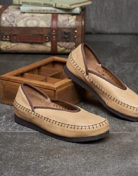 Lente Zomer Retro Leren Platte Schoenen Loafers