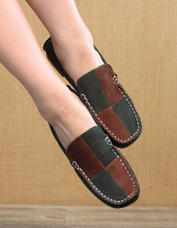 Platte Handgemaakte Leren Loafers