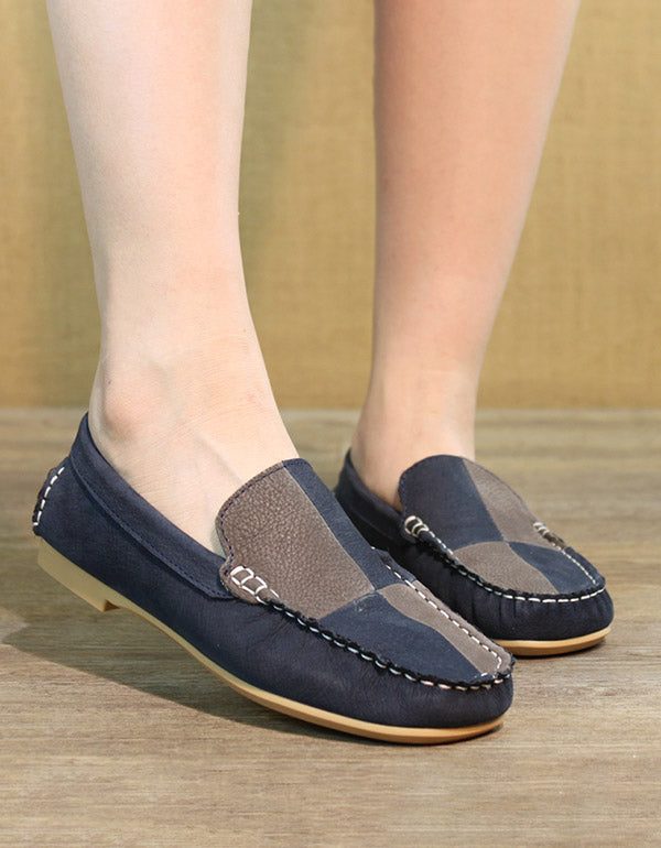 Platte Handgemaakte Leren Loafers