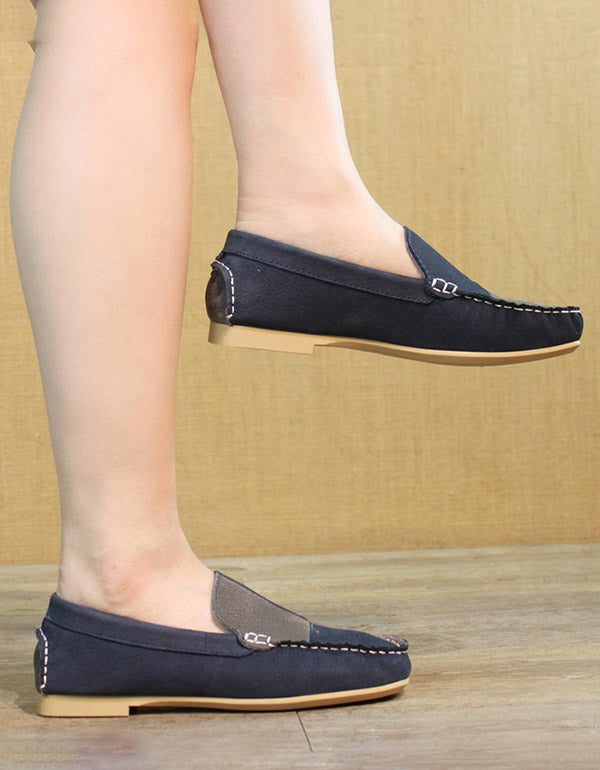 Platte Handgemaakte Leren Loafers