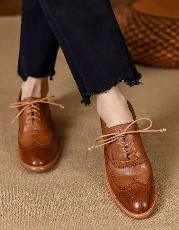 100% Handgemaakte Lederen Britse Stijl Oxford Schoenen