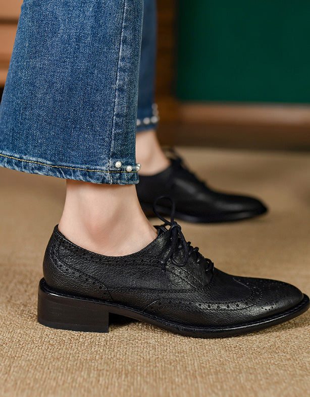 100% Handgemaakte Lederen Britse Stijl Oxford Schoenen