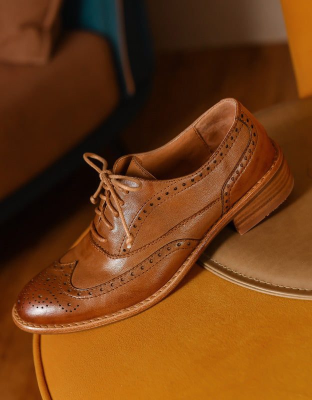 100% Handgemaakte Lederen Britse Stijl Oxford Schoenen