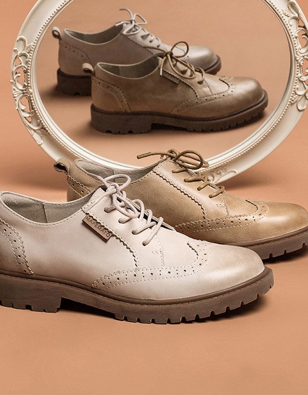 Lente Britse Handgemaakte Lederen Oxford Schoenen