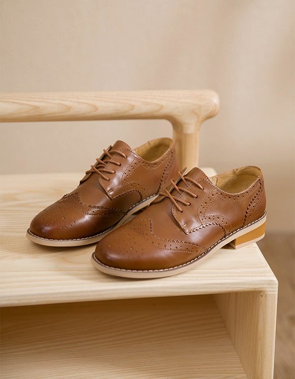 Vintage Handgemaakte Lederen Britse Oxford Schoenen Nieuw