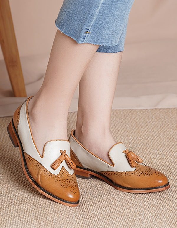 Vintage Oxford-schoenen Voor Dames In Bijpassende Kleur 2022