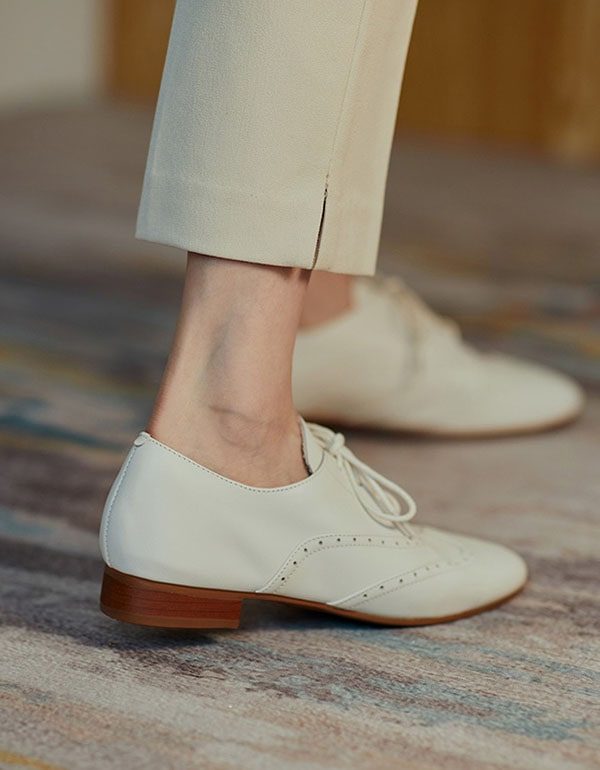 Zachte Lederen Britse Stijl Oxford Schoenen Voor Dames