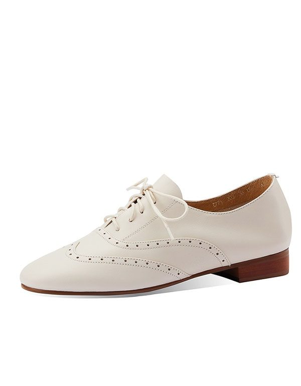 Zachte Lederen Britse Stijl Oxford Schoenen Voor Dames