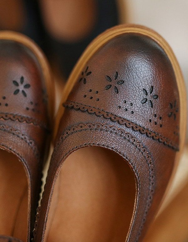 Lente Retro Leren Mary Jane Schoenen