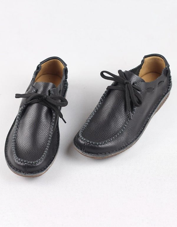 Handgemaakte Retro Loafers Van Zacht Leer Voor Heren