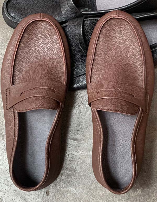 Handgemaakte Retro Zachte Leren Loafers Voor Heren